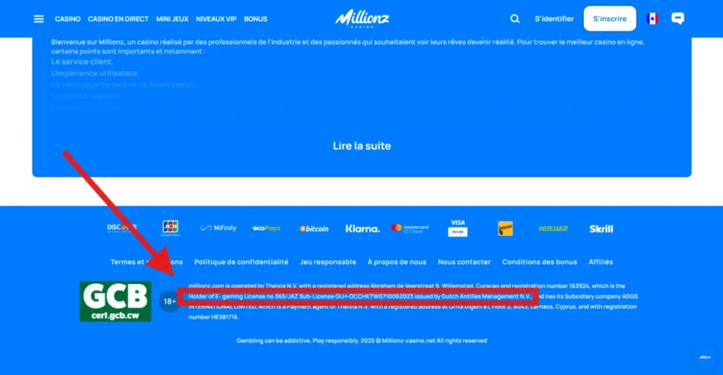 Logo de licence officielle garantissant la fiabilité et sécurité du casino