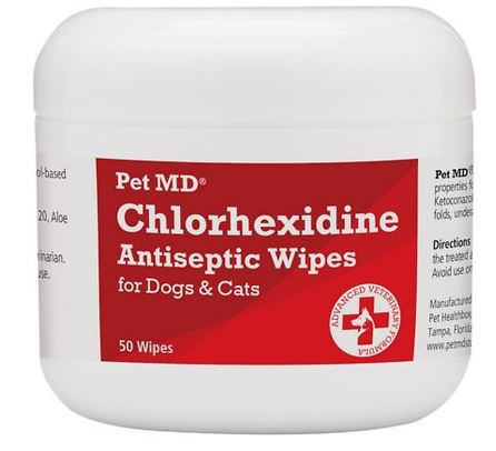 Chlorhexidine wipes for cat acne Chewy link