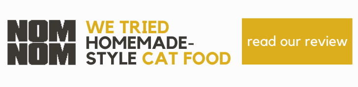 Nom Nom cat food review banner